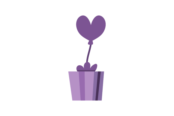 Valentine Purple Love Gift Icon Graphics Freebies